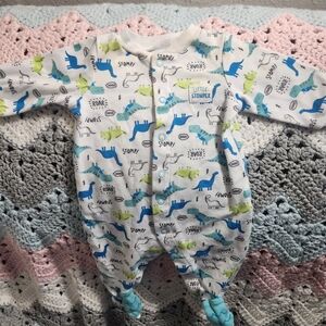 Carter's Little Stomper Dinosaur Footie - Blue, Green, White